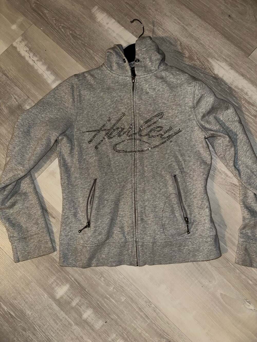 Harley-Davidson Grey Rhinestone Logo Full-Zip Hoodie